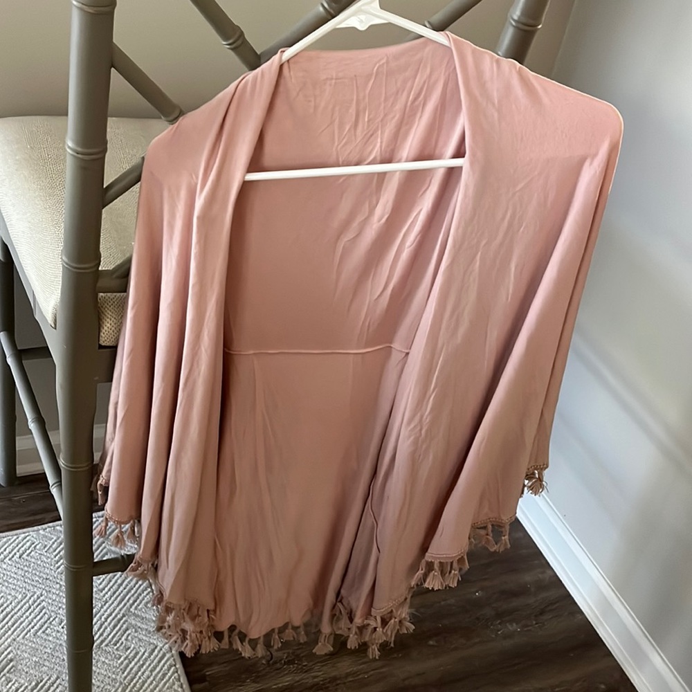 Pink tassel boutique poncho vest. Worn twice!